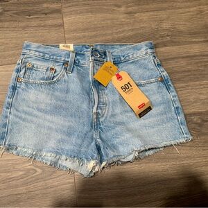 Levi's Women's Light Blue Denim Shorts 501’s
